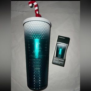 2pcs NEW 2023 Disney Mickey Holiday Starbucks® Tumbler and Ornament Key Chain